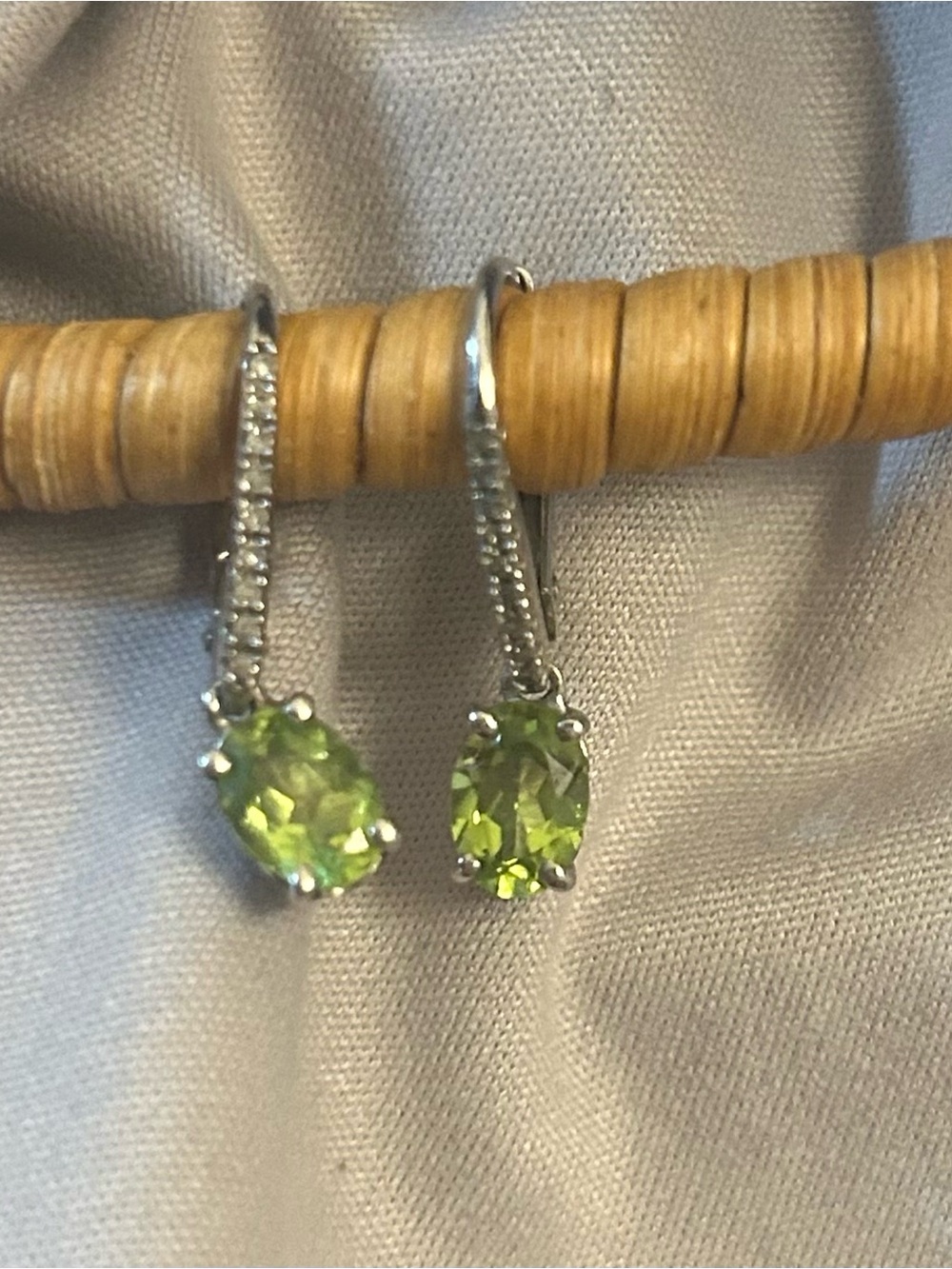 Silver (925) and Peridot Earrings